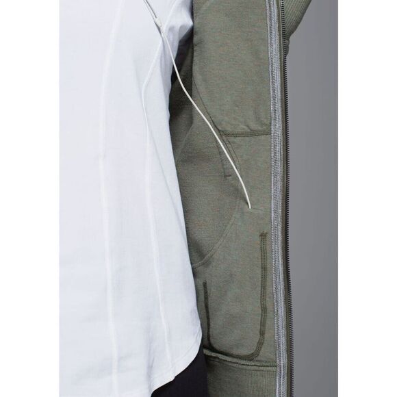 Lululemon W4G48S Women's Sz 10 Heathered Green On The Daily Full Zip Hoodie - Picture 13 of 13